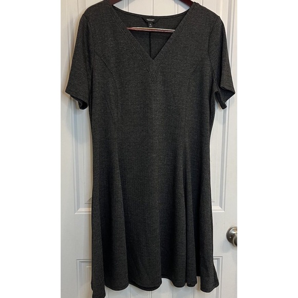Simply Vera Fit & Flare Womens Sz XL Short Sleeve Chevron‎ Dress 0633-GM2 - Picture 1 of 7